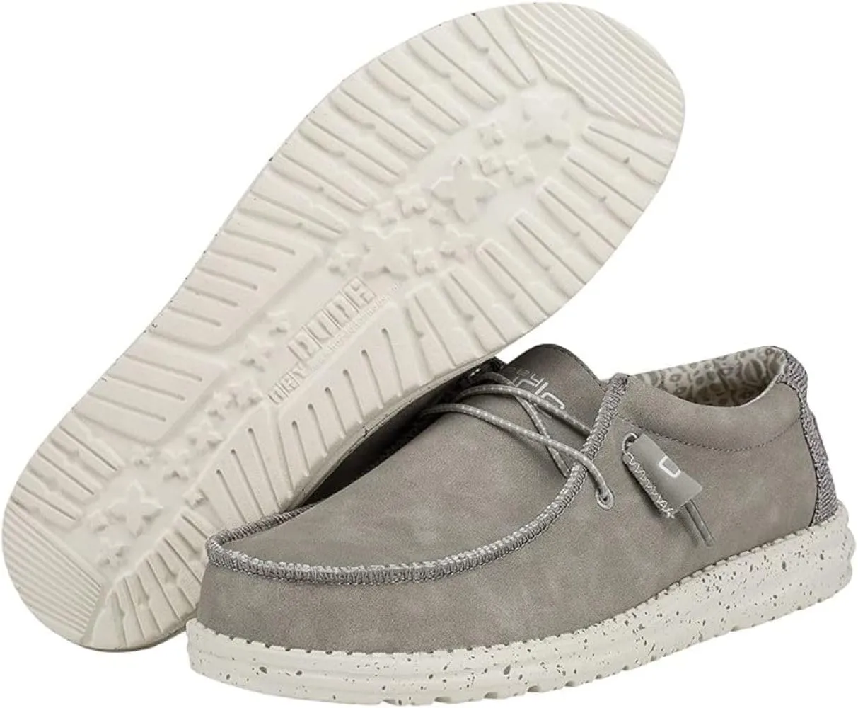 Hey Dude Men's Wally Recycled Leather | Men’s Shoes | Men's Lace Up Loafers | Comfortable & Light-Weight