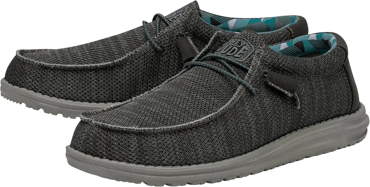 Hey Dude Men's Wally Sox | Men’s Shoes | Men's Lace Up Loafers | Comfortable & Light-Weight
