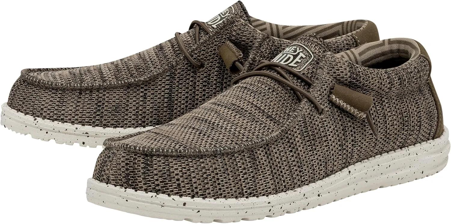 Hey Dude Men's Wally Sox | Men’s Shoes | Men's Lace Up Loafers | Comfortable & Light-Weight