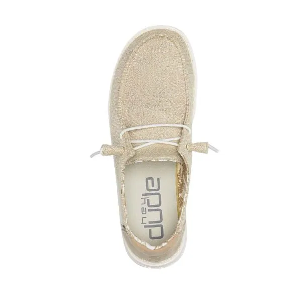 Hey Dude Sparkling Beige Wendy Stretch Womens Shoes 121410559