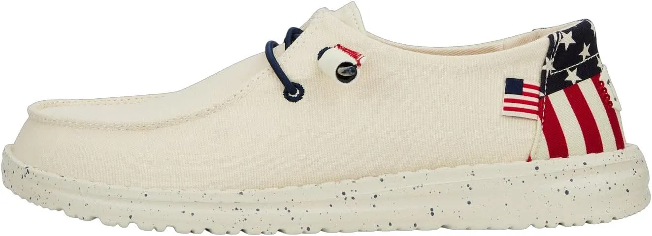 Hey Dude Wendy Americana Splatter, Women’s Shoes, Women’s Slip-on Loafers, Comfortable & Light-Weight