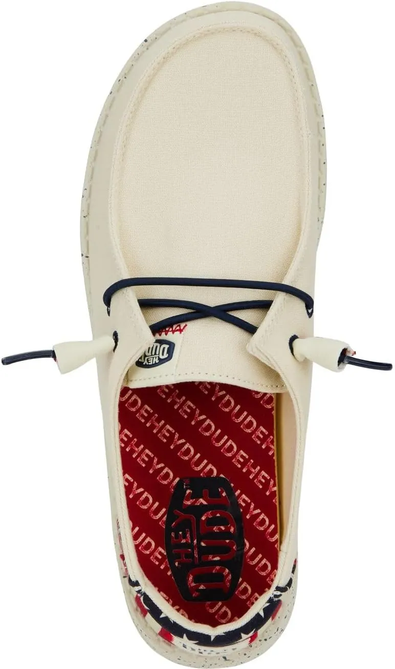 Hey Dude Wendy Americana Splatter, Women’s Shoes, Women’s Slip-on Loafers, Comfortable & Light-Weight
