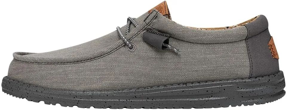 HEYDUDE Men's Wally Washed Canvas, Men’s Shoes, Slip-on Loafers, Comfortable & Light-Weight