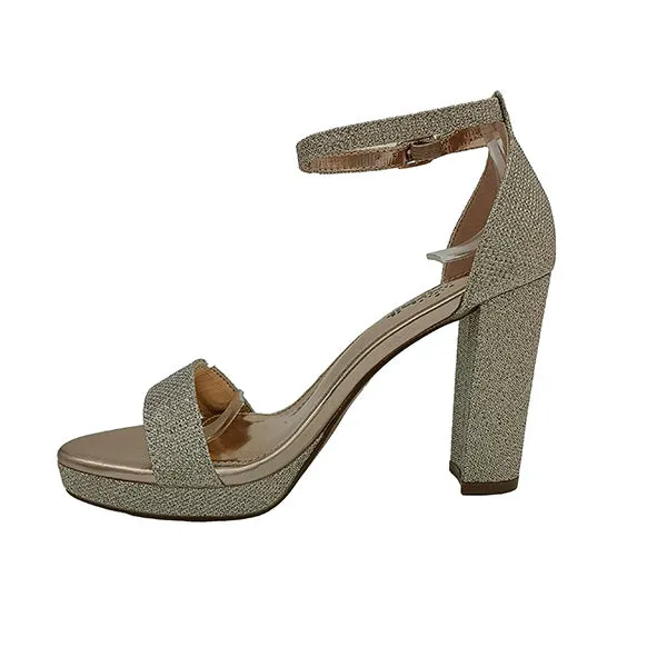 High heel Glitter Material Evening Sandal- 1030
