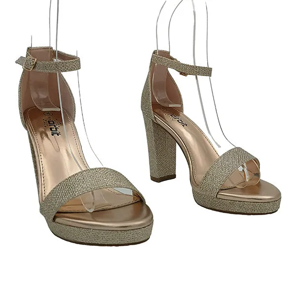 High heel Glitter Material Evening Sandal- 1030