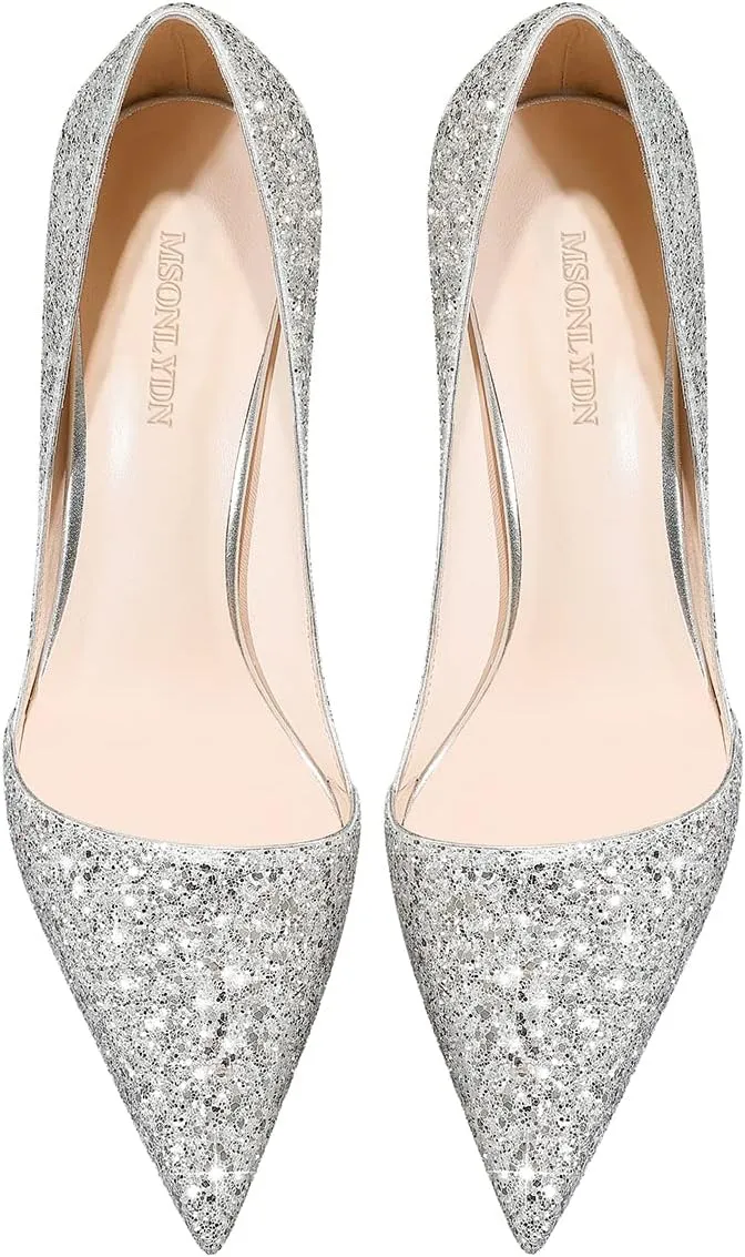 High Heel Pointed-Toe Pumps - Sexy Slip-On Stiletto Heel Shoes for Women, Perfect for Parties and Daily Wear,3.35IN