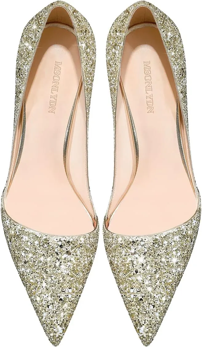 High Heel Pointed-Toe Pumps - Sexy Slip-On Stiletto Heel Shoes for Women, Perfect for Parties and Daily Wear,3.35IN