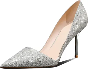 High Heel Pointed-Toe Pumps - Sexy Slip-On Stiletto Heel Shoes for Women, Perfect for Parties and Daily Wear,3.35IN