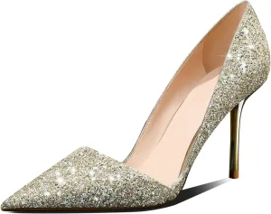 High Heel Pointed-Toe Pumps - Sexy Slip-On Stiletto Heel Shoes for Women, Perfect for Parties and Daily Wear,3.35IN