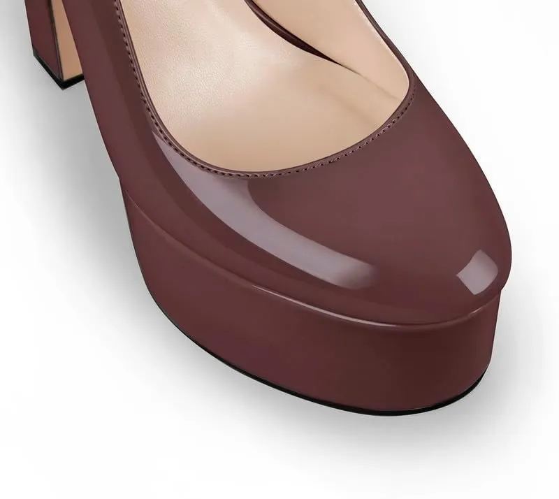 High Heels, Ankle Strap High Heeled Platform Women's Shoes, Sexy Comfortable Round Toe Closed Toe Pumps