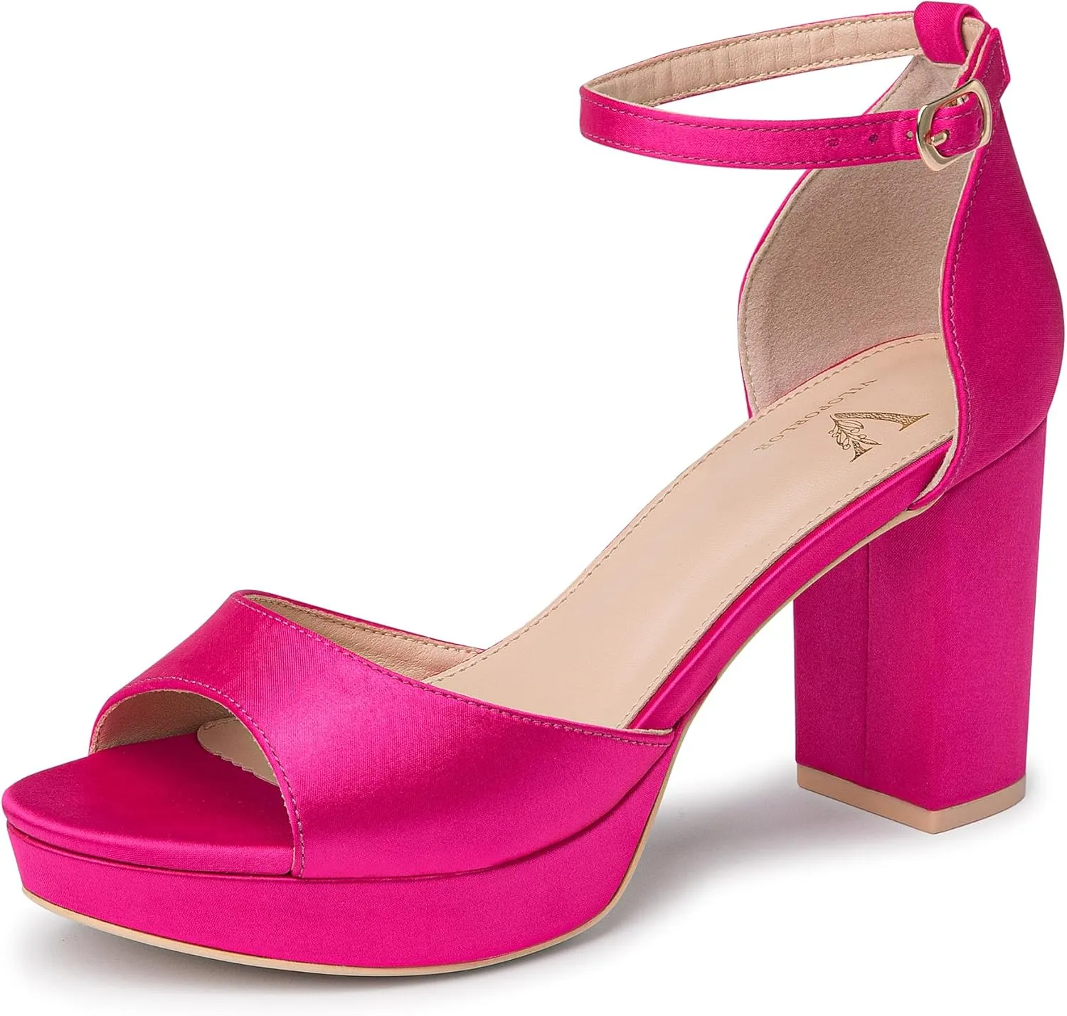 High Heels Chunky Platform Heels for Women Ankle Strap Comfy Open Toe Block Heeled Sandals Party Prom Wedding Dress Pumps