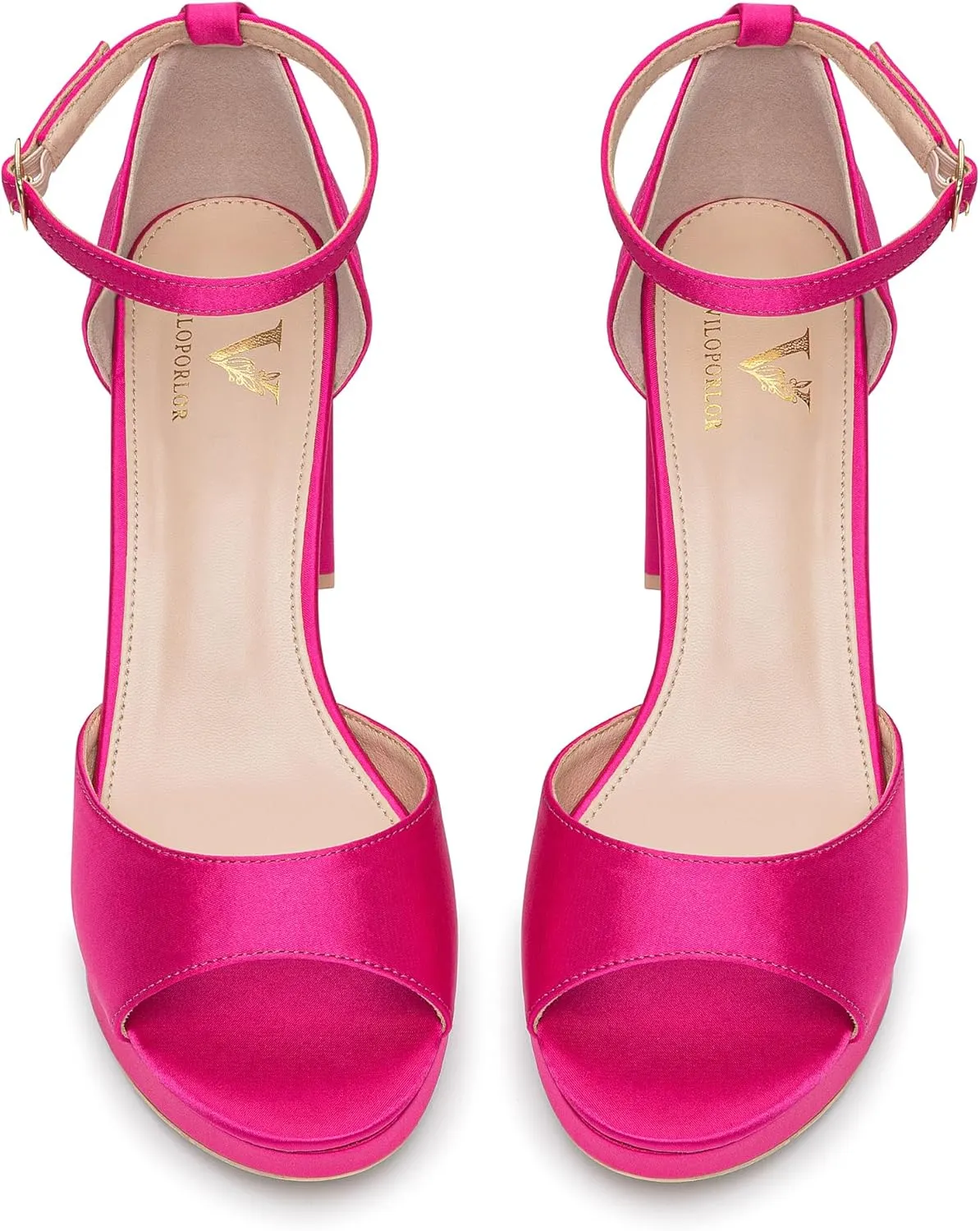 High Heels Chunky Platform Heels for Women Ankle Strap Comfy Open Toe Block Heeled Sandals Party Prom Wedding Dress Pumps