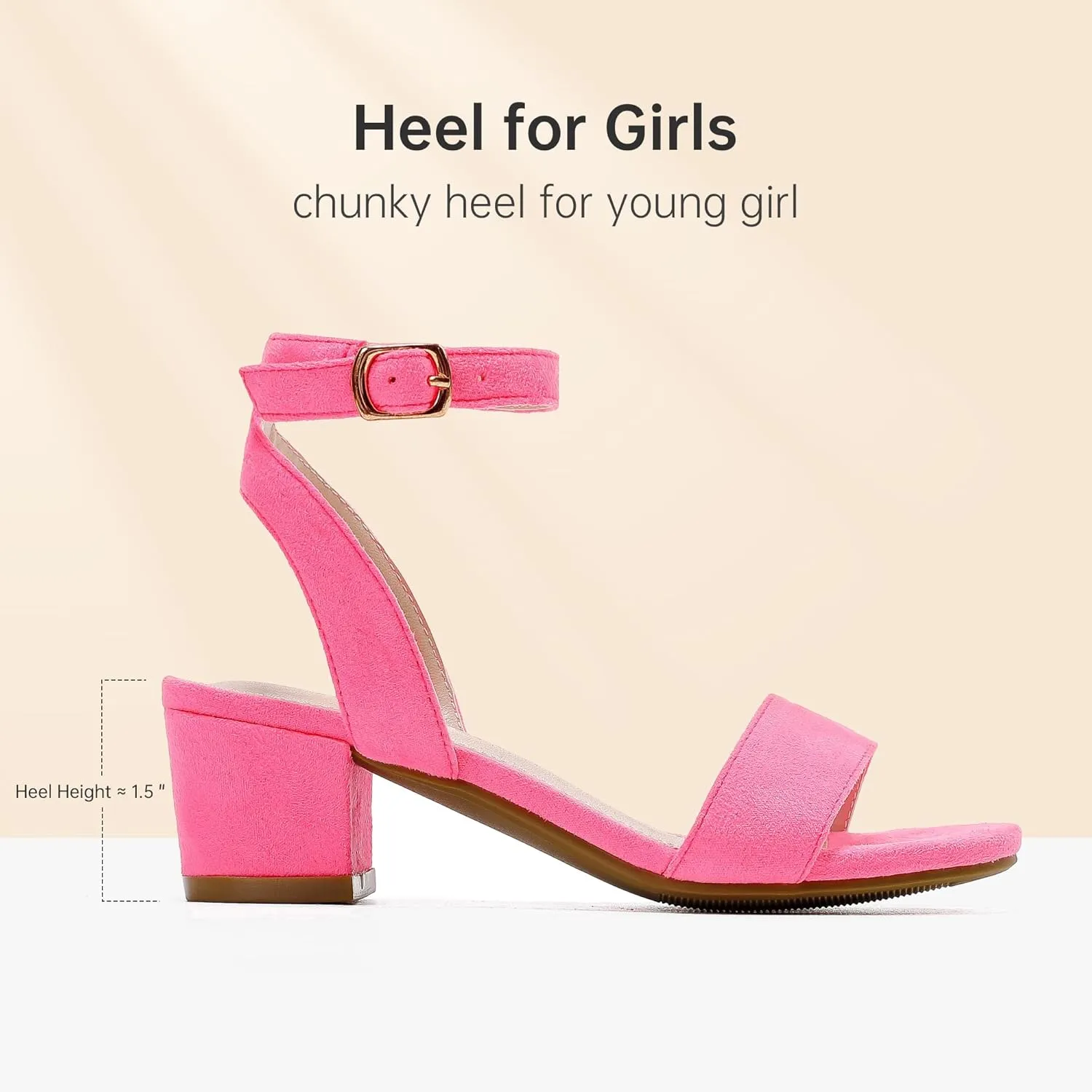 High Heels for Kids Open Toe Dress Shoes for Girls Ankle Strap Pump Shoes Flower Girl Sandals Wedding Party for Little Big Kids