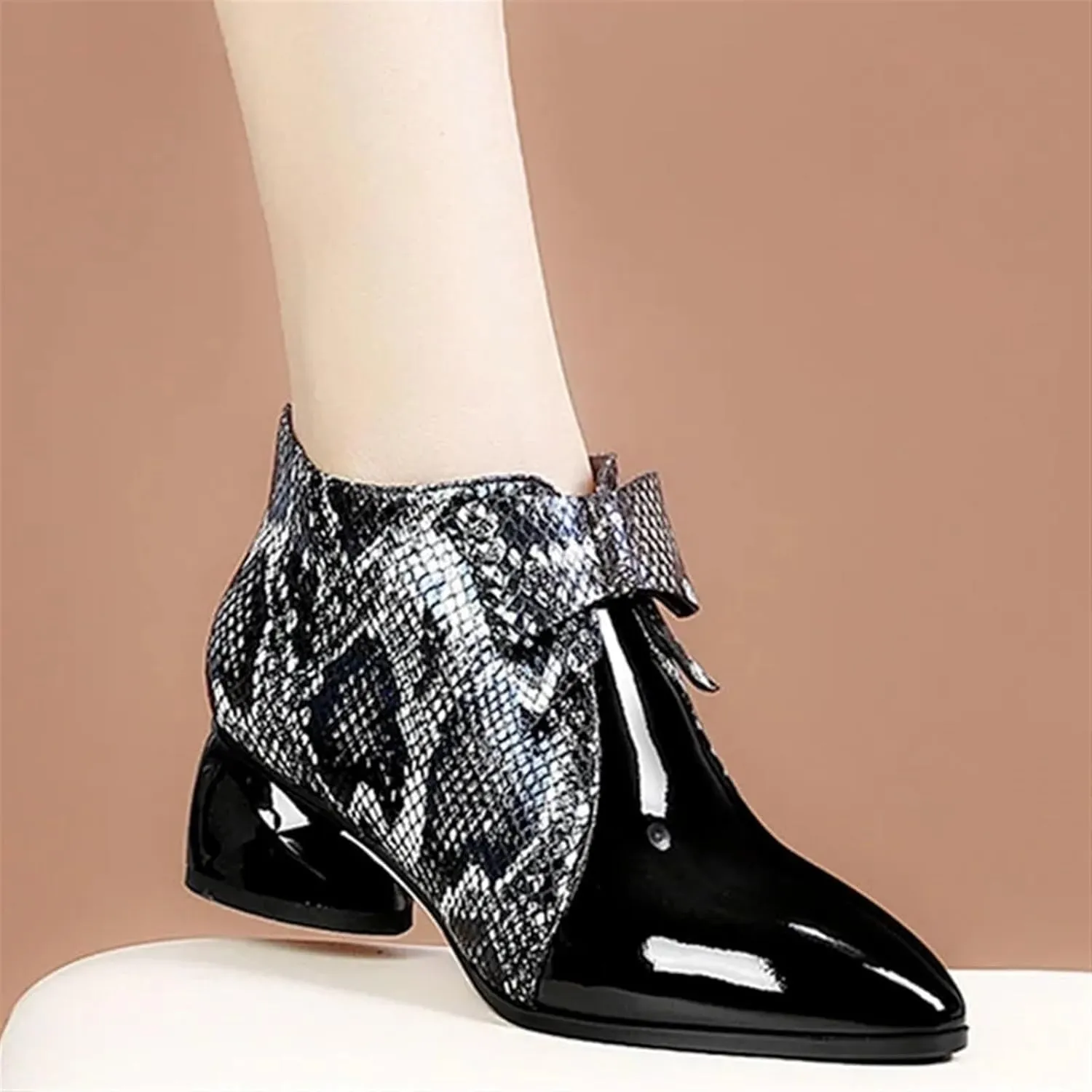High Heels Stylish Party Serpentine Ankle Boots for Women Autumn Winter High Heels Wedge Booties