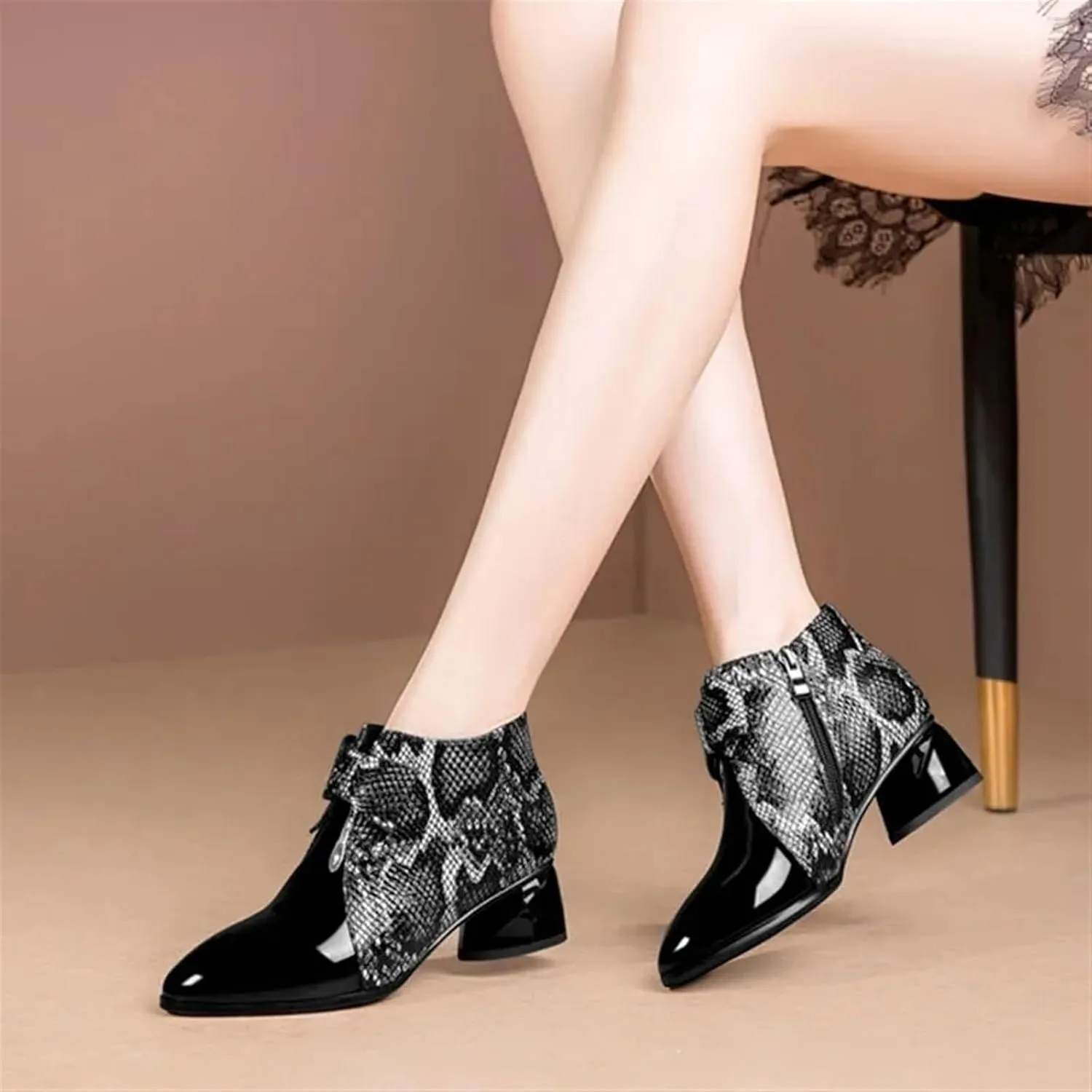 High Heels Stylish Party Serpentine Ankle Boots for Women Autumn Winter High Heels Wedge Booties
