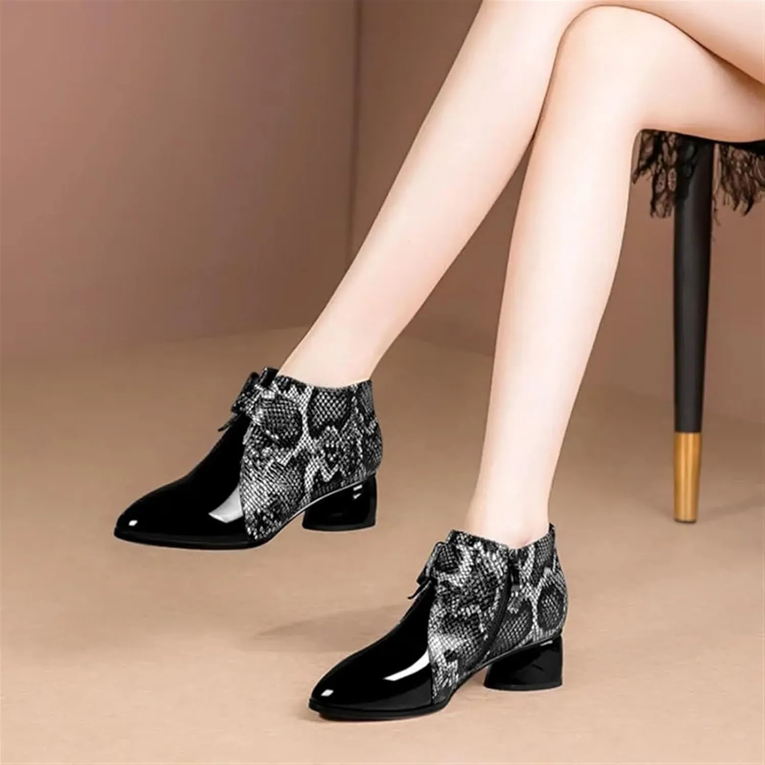 High Heels Stylish Party Serpentine Ankle Boots for Women Autumn Winter High Heels Wedge Booties