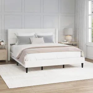Hillsdale Demore King Upholstered Platform Bed, Ivory