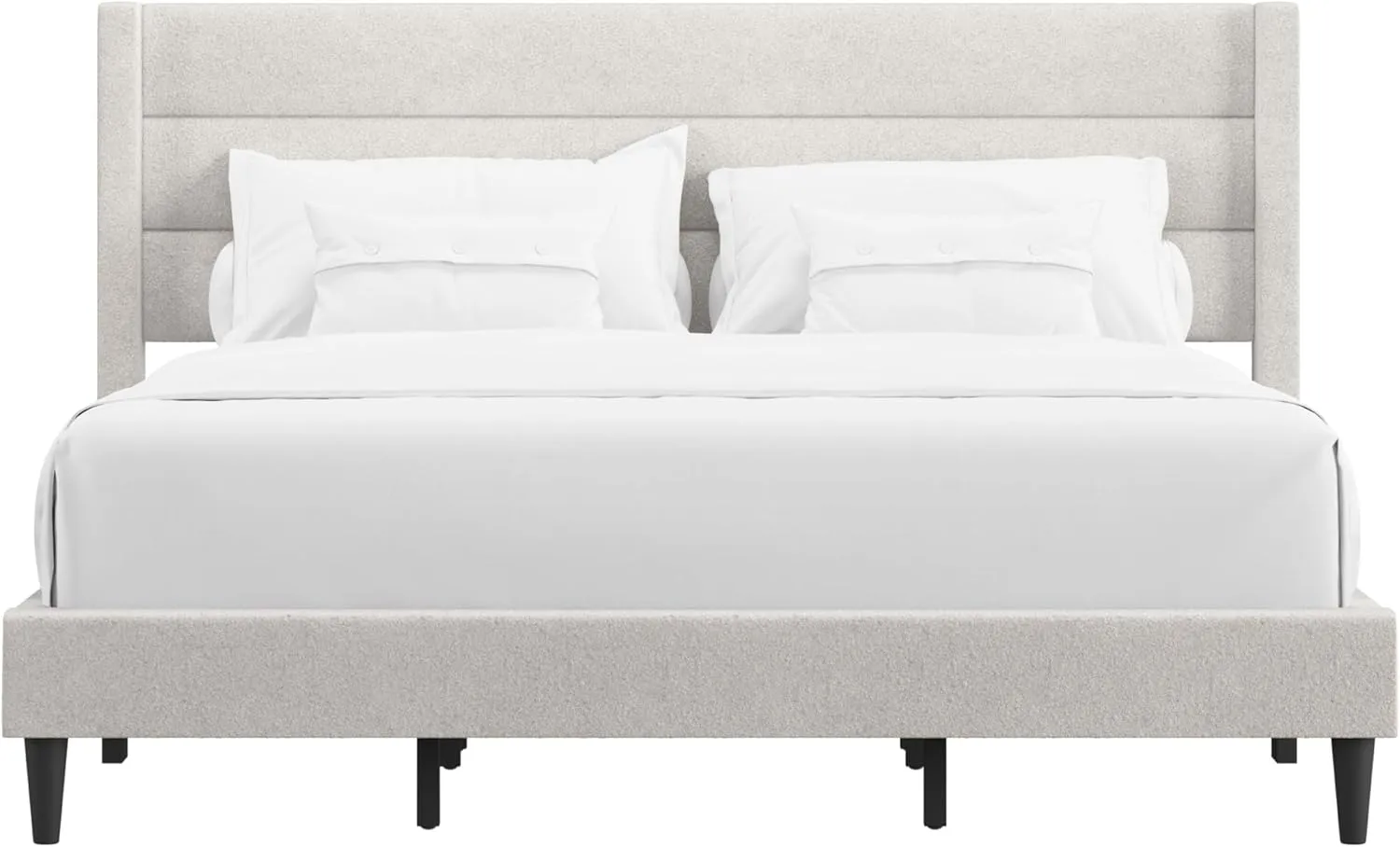 Hillsdale Demore King Upholstered Platform Bed, Ivory
