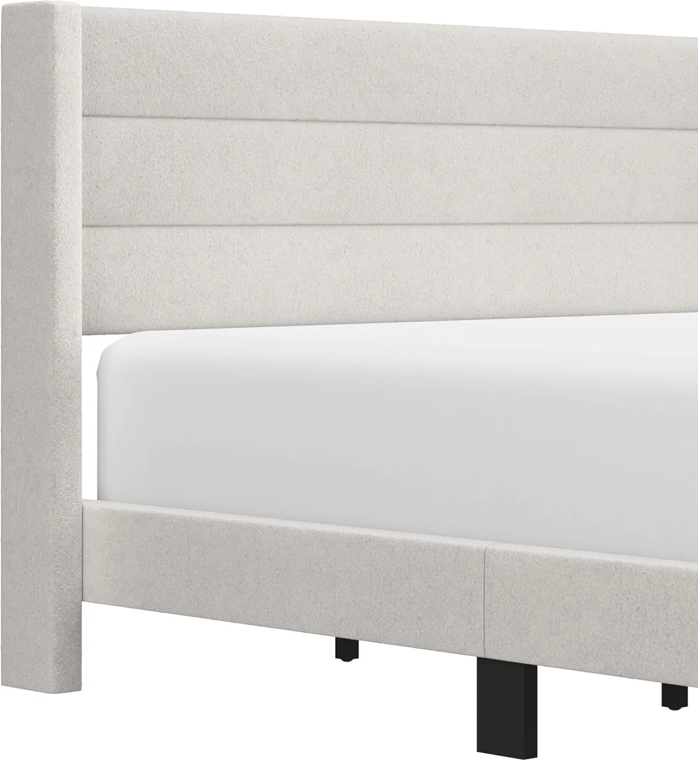 Hillsdale Demore King Upholstered Platform Bed, Ivory