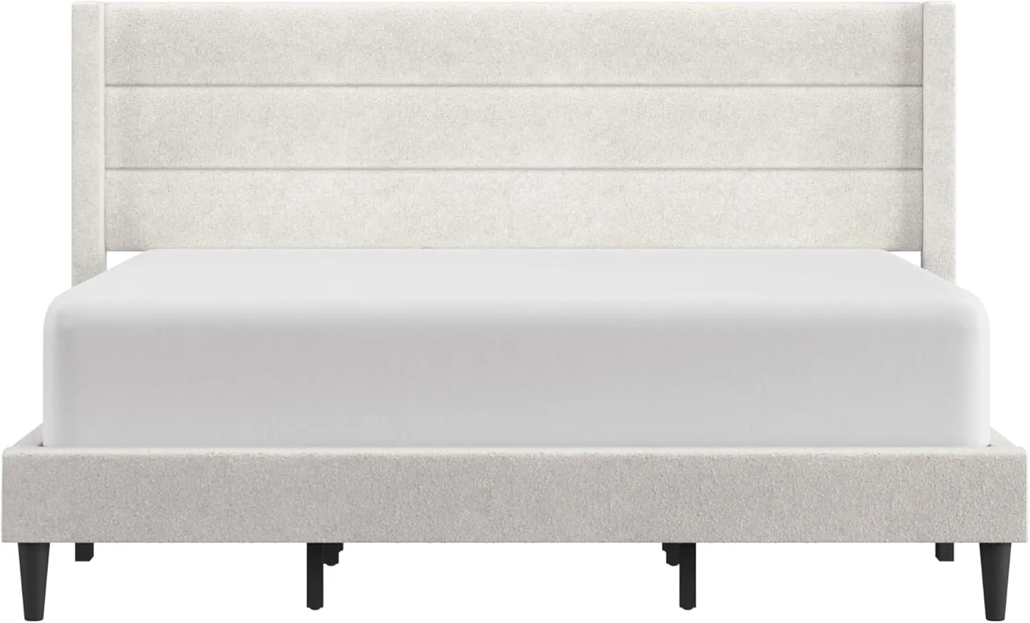 Hillsdale Demore King Upholstered Platform Bed, Ivory