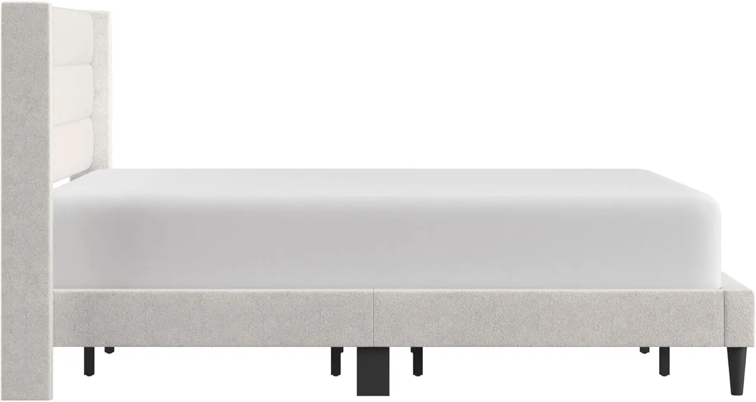 Hillsdale Demore King Upholstered Platform Bed, Ivory