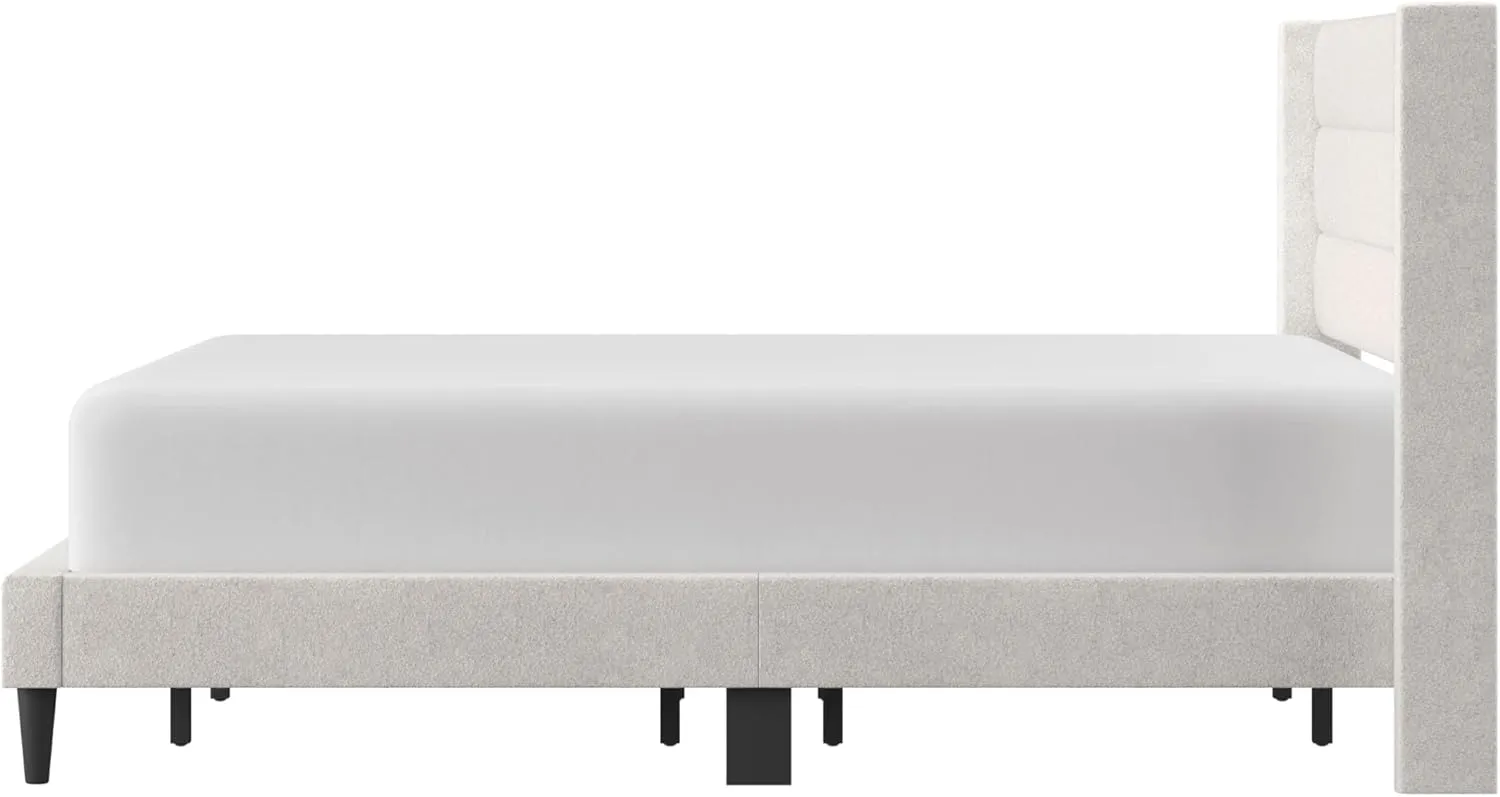 Hillsdale Demore King Upholstered Platform Bed, Ivory