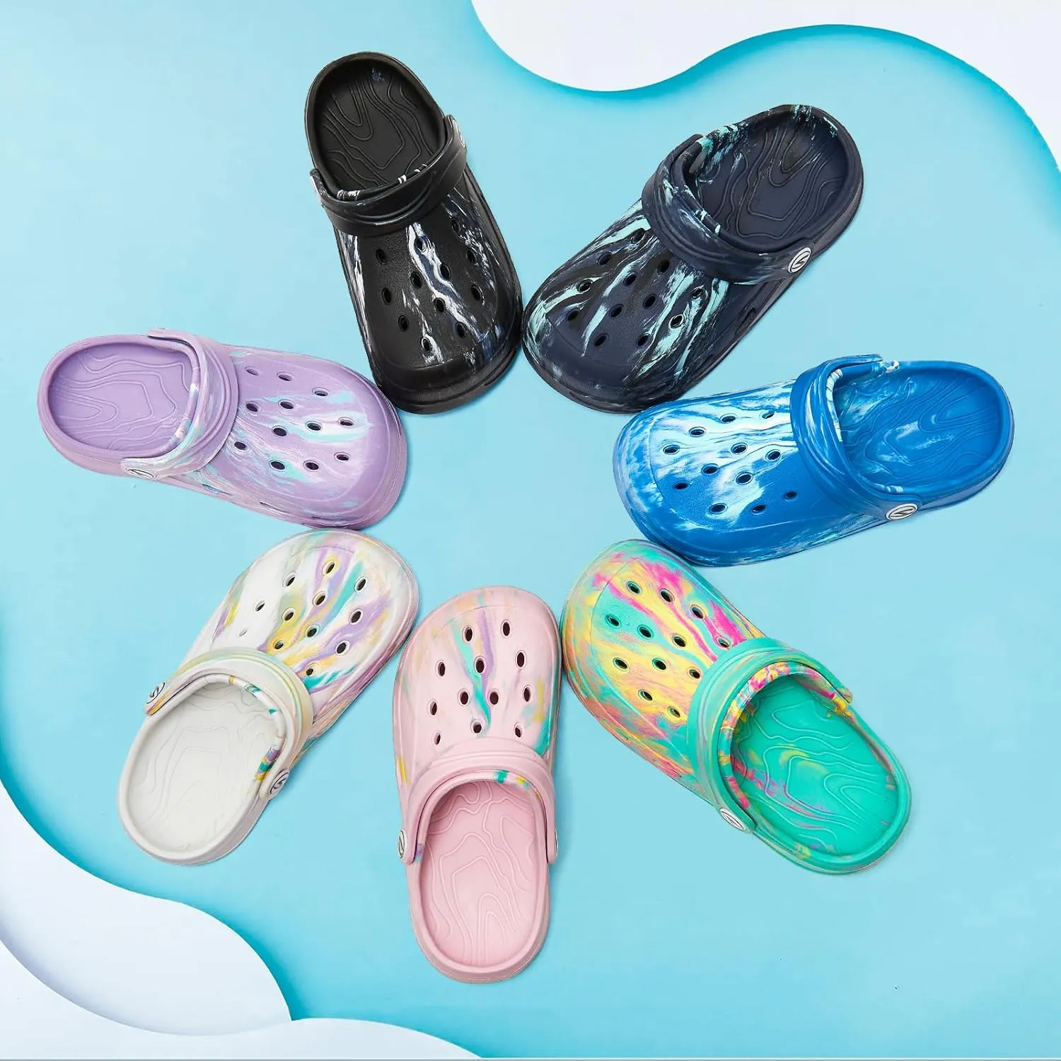 HOBIBEAR Boys Girls Classic Clogs Slip on Garden Shoes Cute Summer Sandals Water Shoes(Toddler/Little Kid)