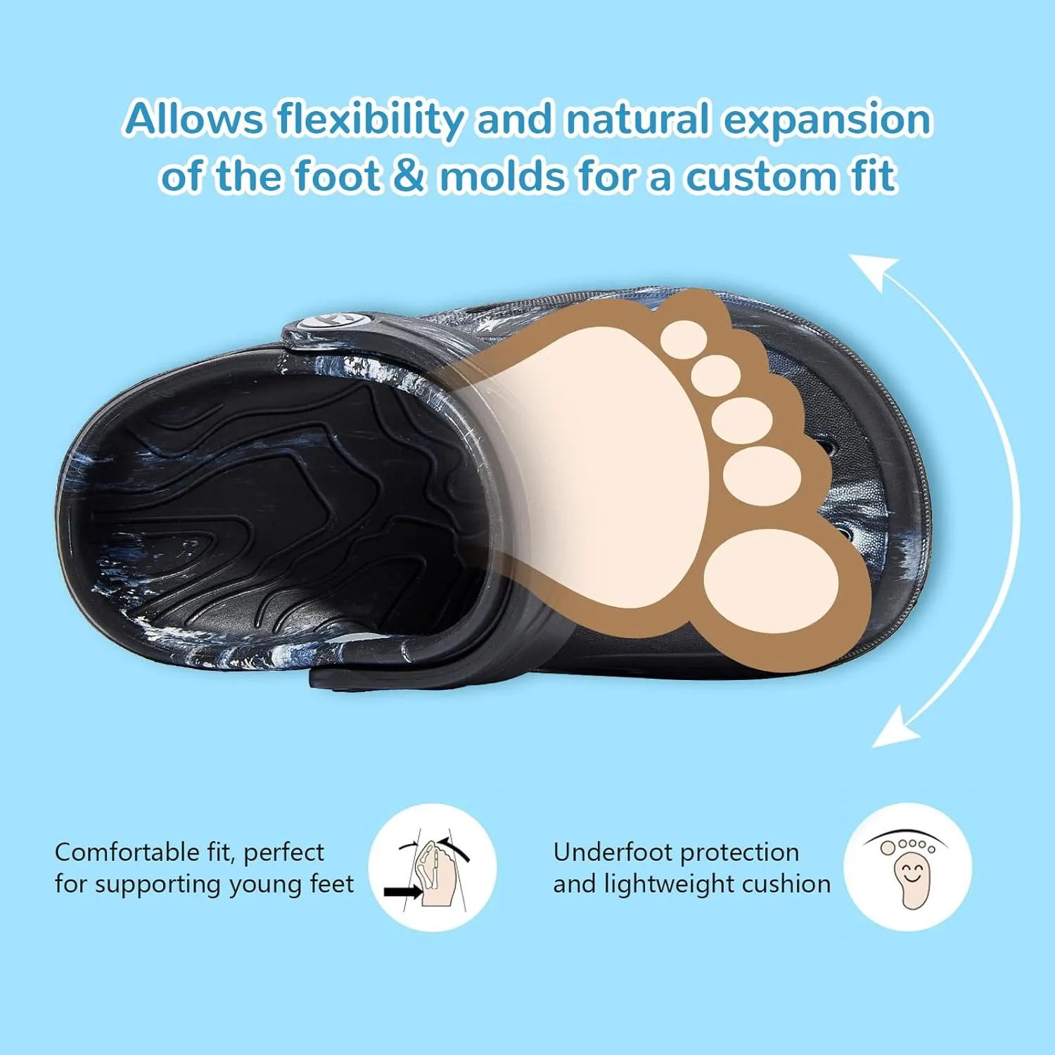 HOBIBEAR Boys Girls Classic Clogs Slip on Garden Shoes Cute Summer Sandals Water Shoes(Toddler/Little Kid)