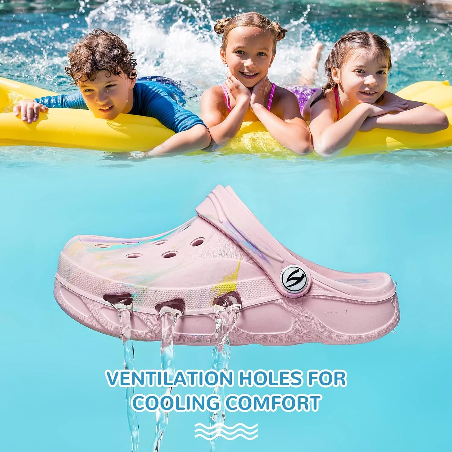 HOBIBEAR Boys Girls Classic Clogs Slip on Garden Shoes Cute Summer Sandals Water Shoes(Toddler/Little Kid)
