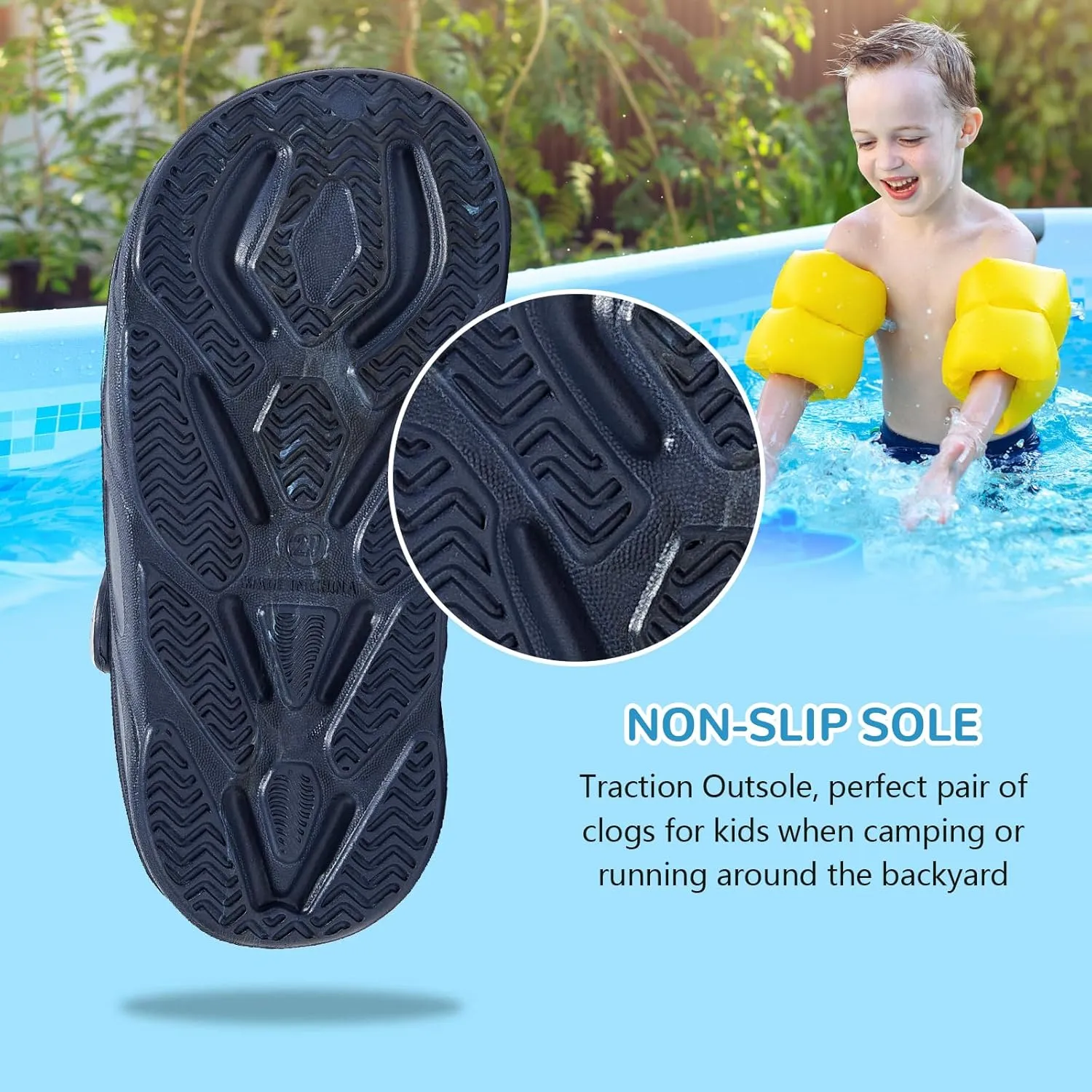 HOBIBEAR Boys Girls Classic Clogs Slip on Garden Shoes Cute Summer Sandals Water Shoes(Toddler/Little Kid)