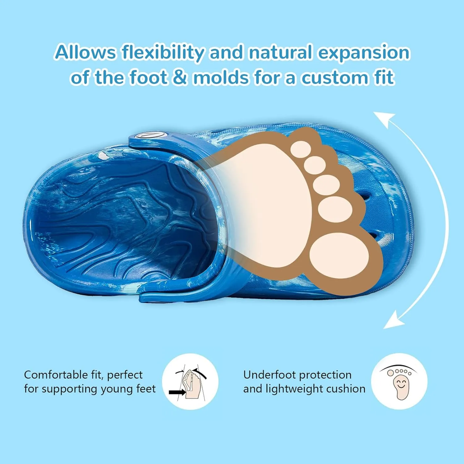 HOBIBEAR Boys Girls Classic Clogs Slip on Garden Shoes Cute Summer Sandals Water Shoes(Toddler/Little Kid)