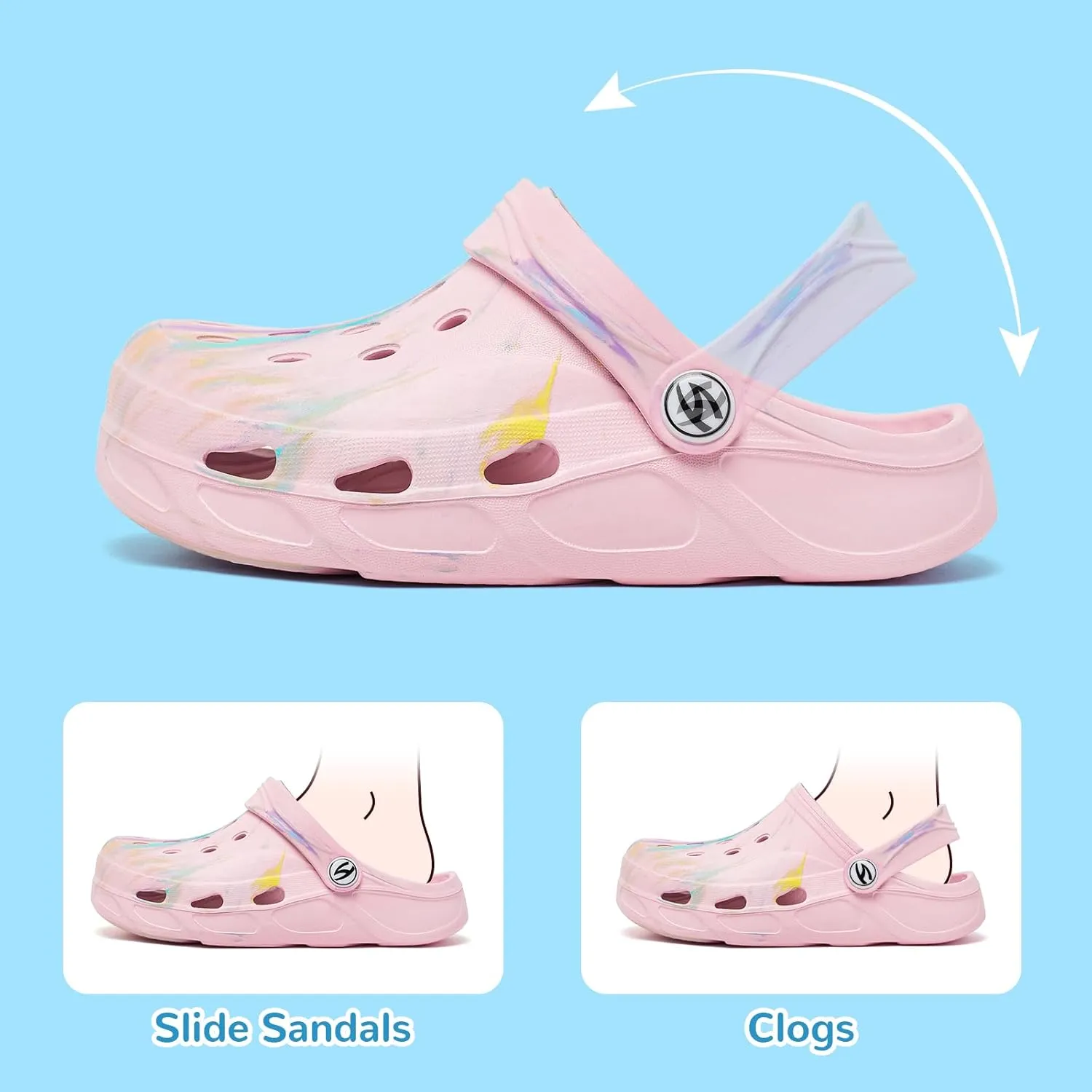 HOBIBEAR Boys Girls Classic Clogs Slip on Garden Shoes Cute Summer Sandals Water Shoes(Toddler/Little Kid)