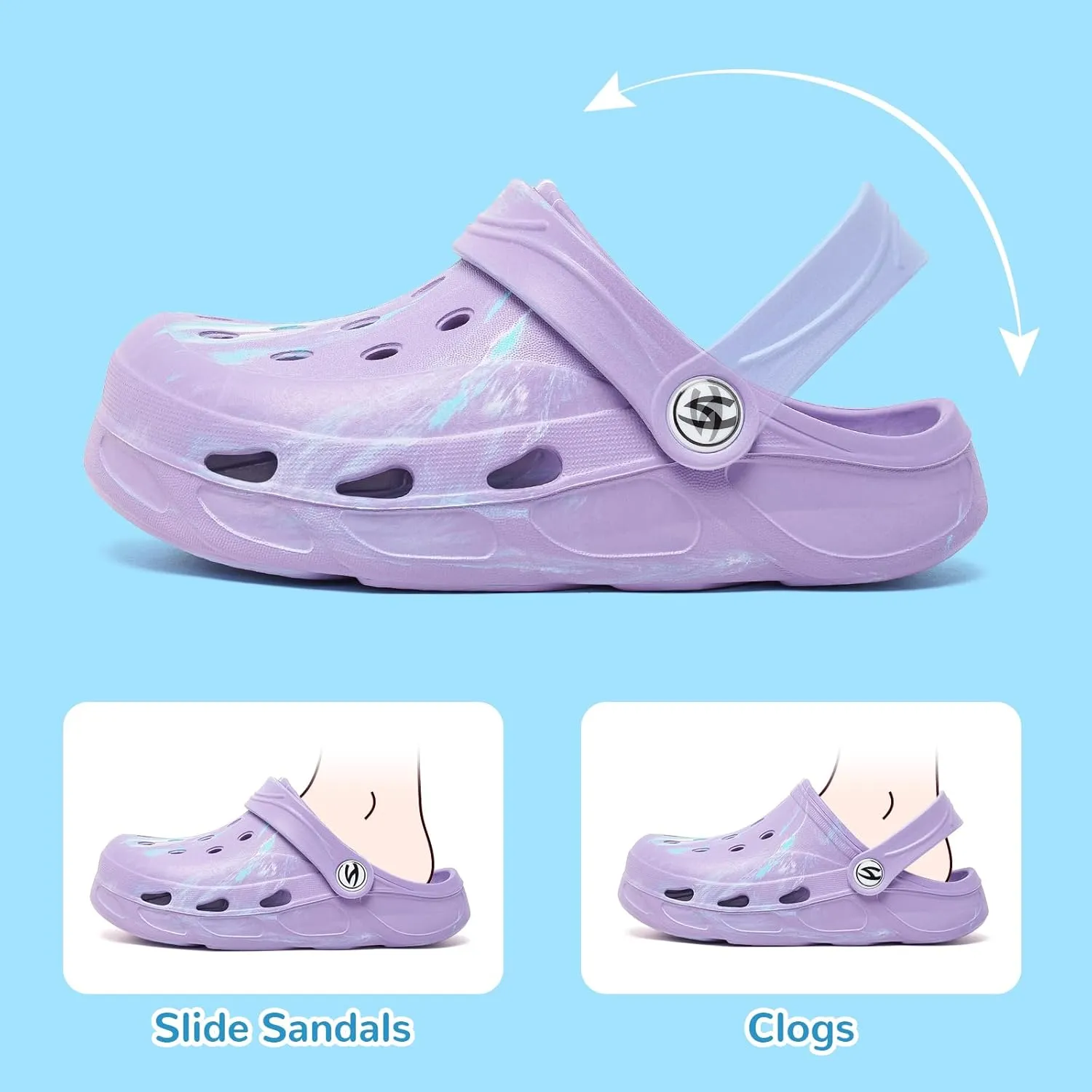 HOBIBEAR Boys Girls Classic Clogs Slip on Garden Shoes Cute Summer Sandals Water Shoes(Toddler/Little Kid)