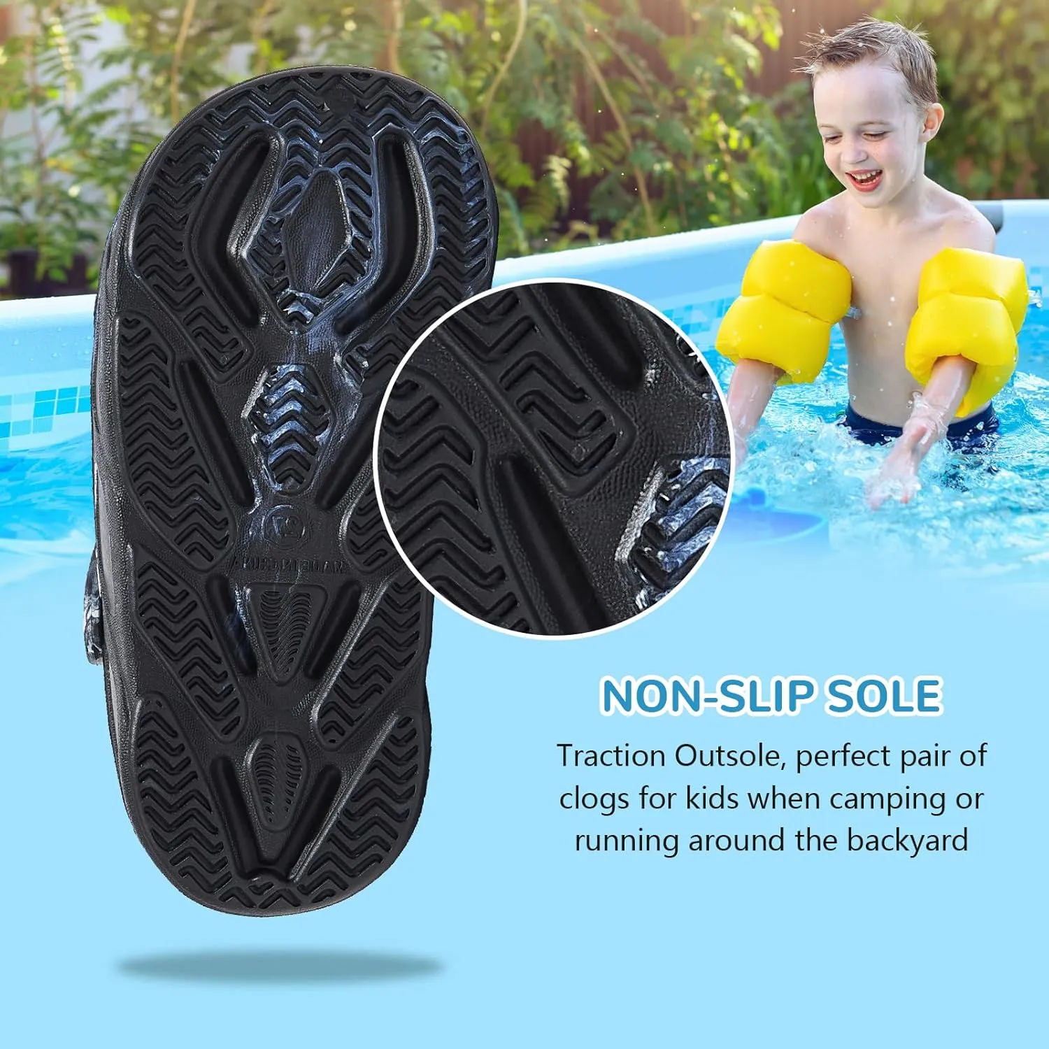 HOBIBEAR Boys Girls Classic Clogs Slip on Garden Shoes Cute Summer Sandals Water Shoes(Toddler/Little Kid)