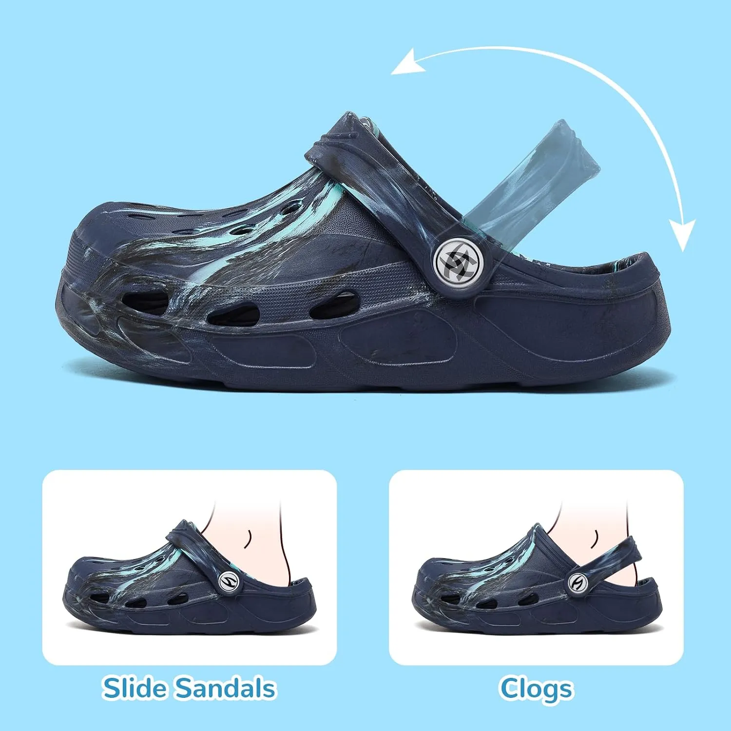 HOBIBEAR Boys Girls Classic Clogs Slip on Garden Shoes Cute Summer Sandals Water Shoes(Toddler/Little Kid)