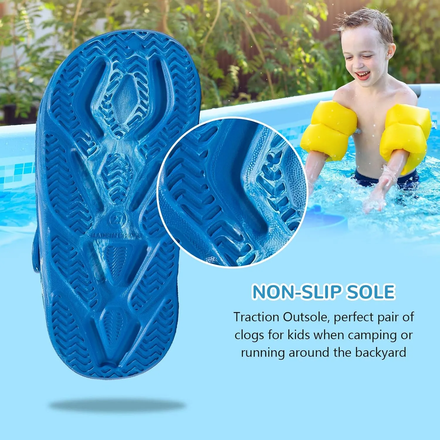 HOBIBEAR Boys Girls Classic Clogs Slip on Garden Shoes Cute Summer Sandals Water Shoes(Toddler/Little Kid)