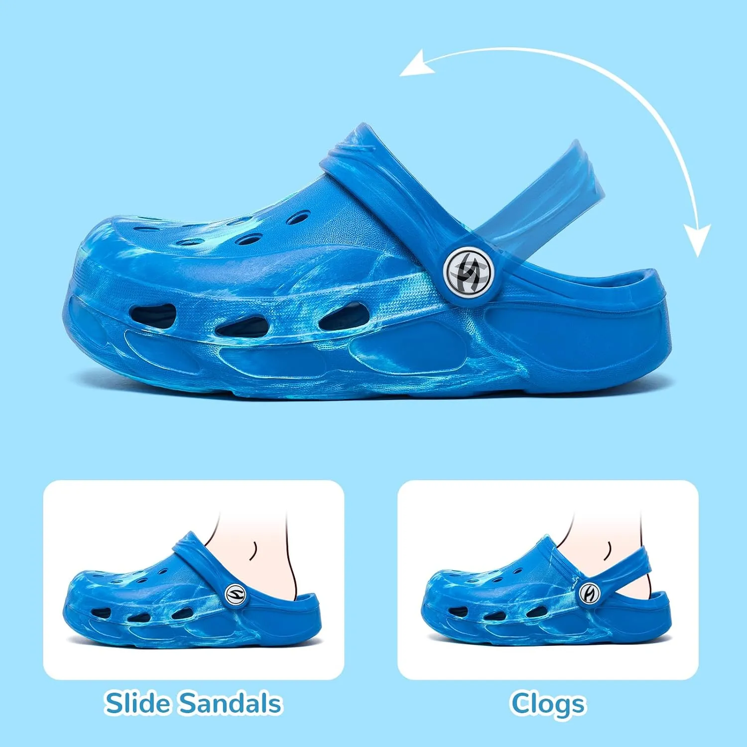 HOBIBEAR Boys Girls Classic Clogs Slip on Garden Shoes Cute Summer Sandals Water Shoes(Toddler/Little Kid)