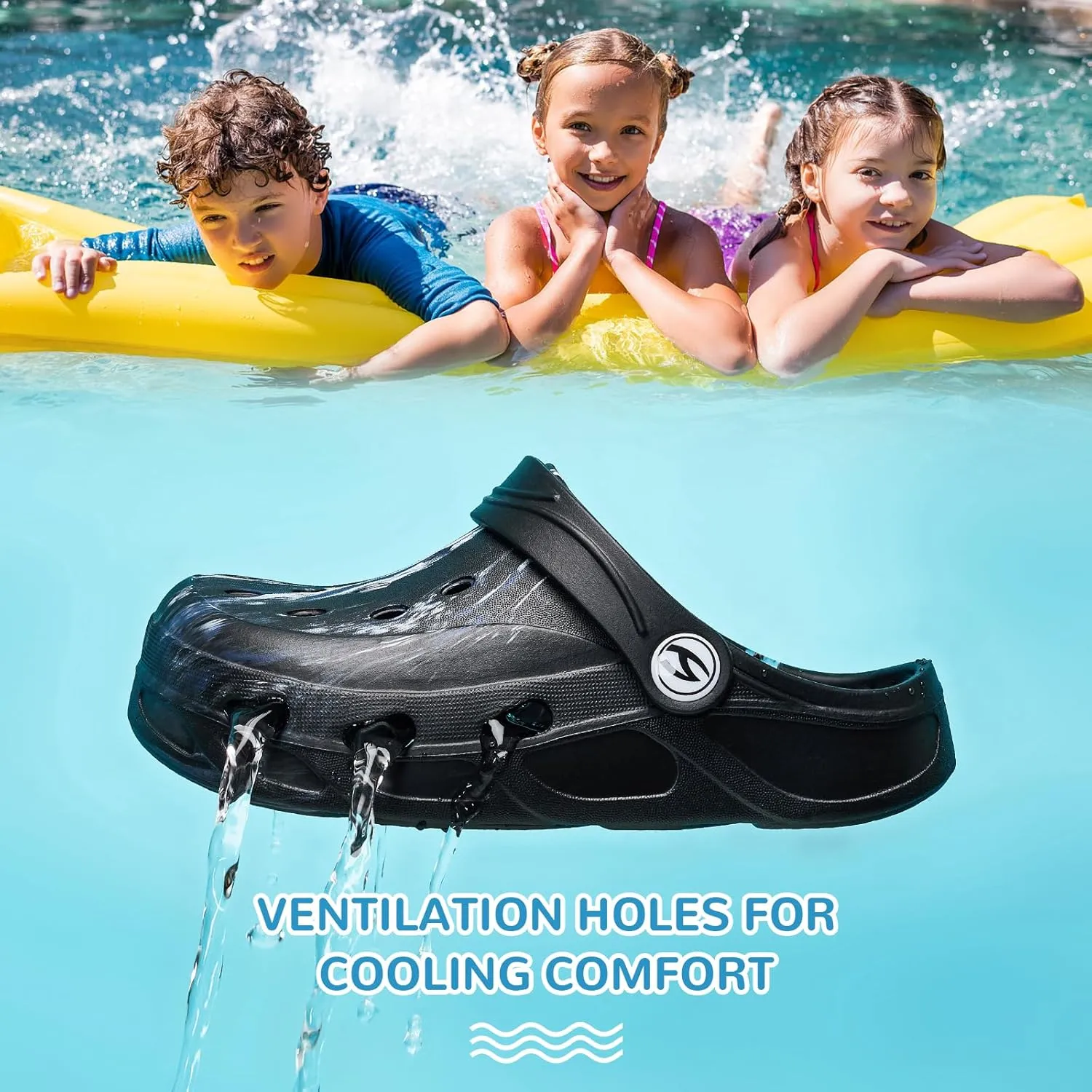 HOBIBEAR Boys Girls Classic Clogs Slip on Garden Shoes Cute Summer Sandals Water Shoes(Toddler/Little Kid)