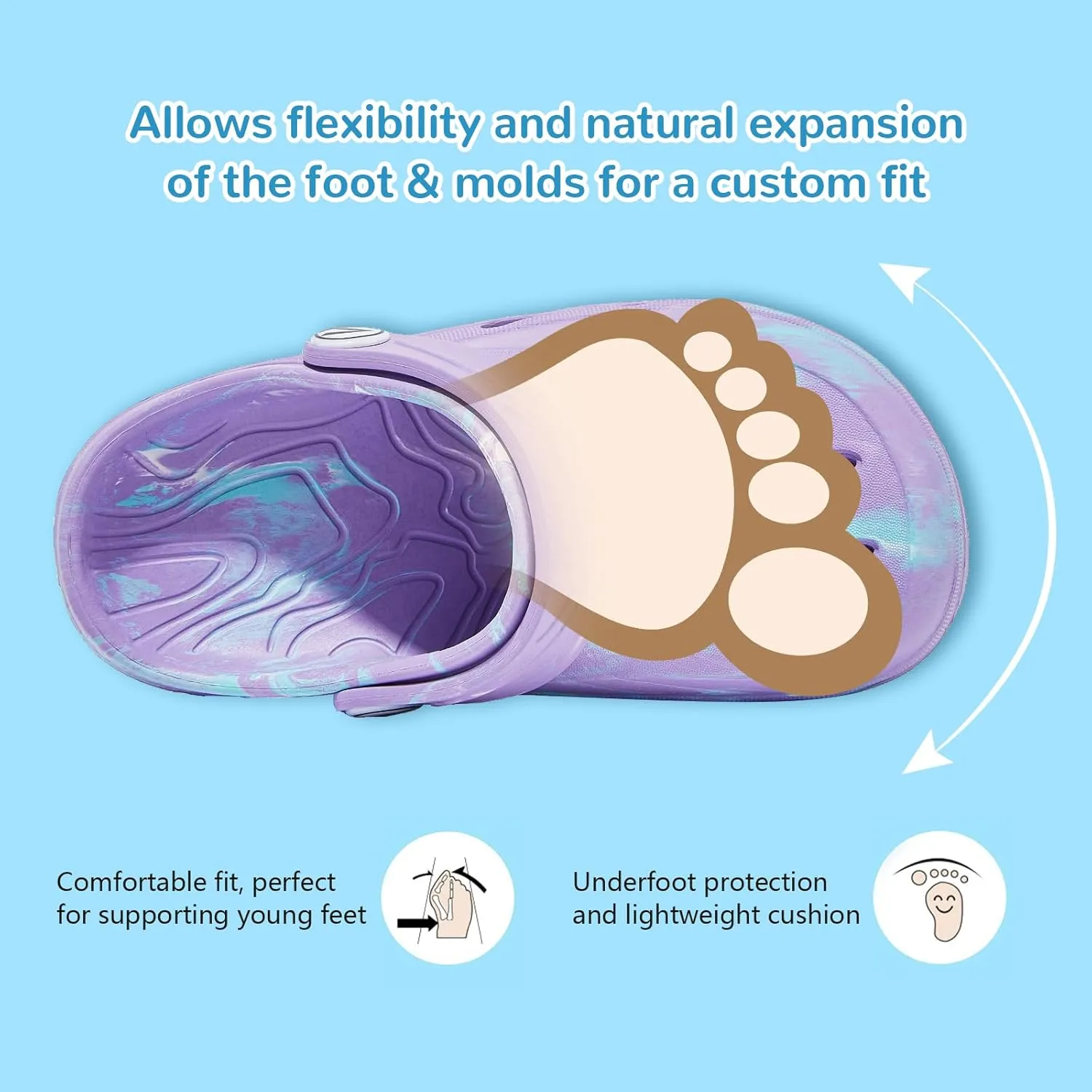 HOBIBEAR Boys Girls Classic Clogs Slip on Garden Shoes Cute Summer Sandals Water Shoes(Toddler/Little Kid)