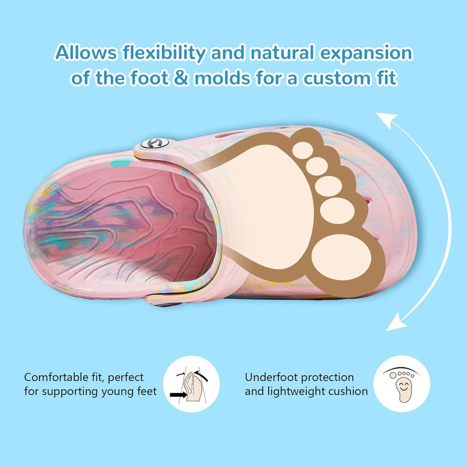 HOBIBEAR Boys Girls Classic Clogs Slip on Garden Shoes Cute Summer Sandals Water Shoes(Toddler/Little Kid)