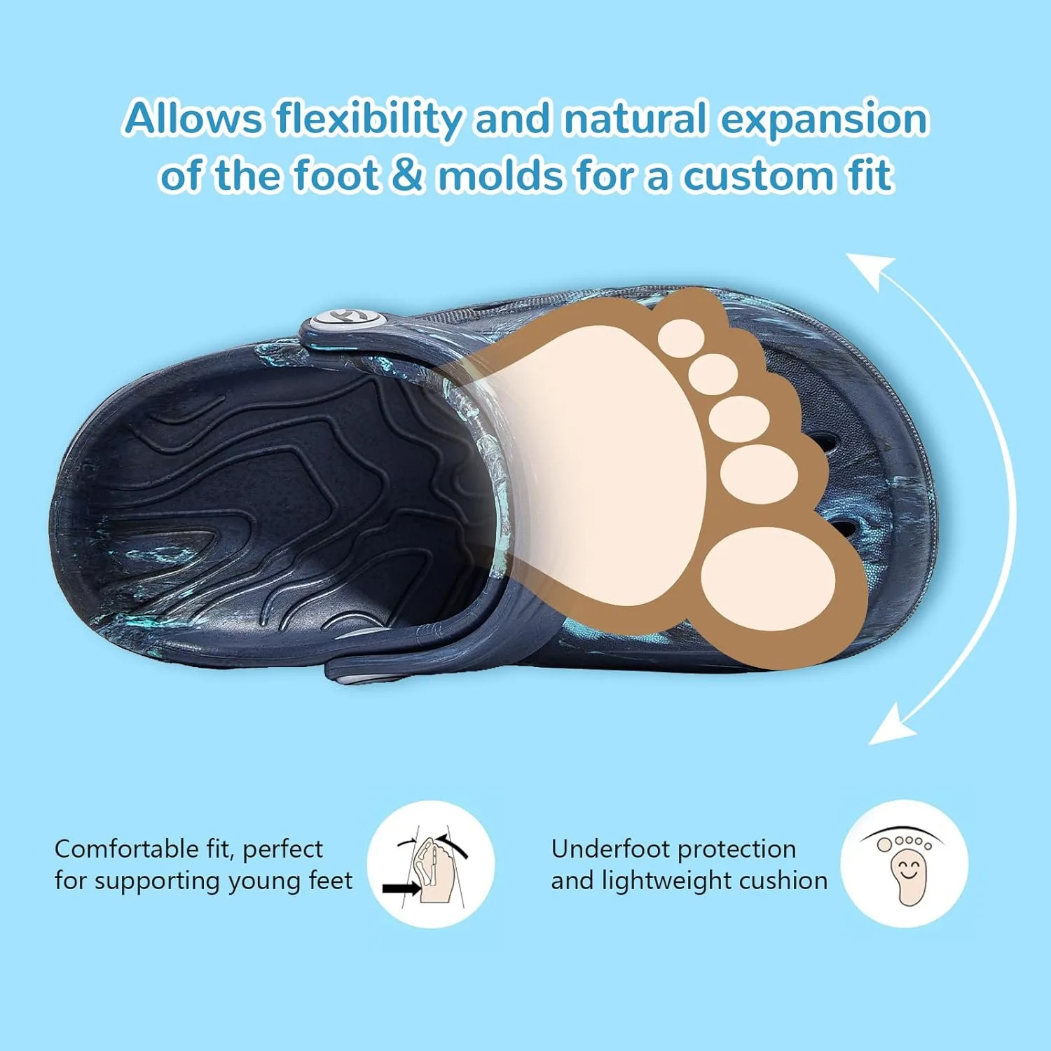 HOBIBEAR Boys Girls Classic Clogs Slip on Garden Shoes Cute Summer Sandals Water Shoes(Toddler/Little Kid)