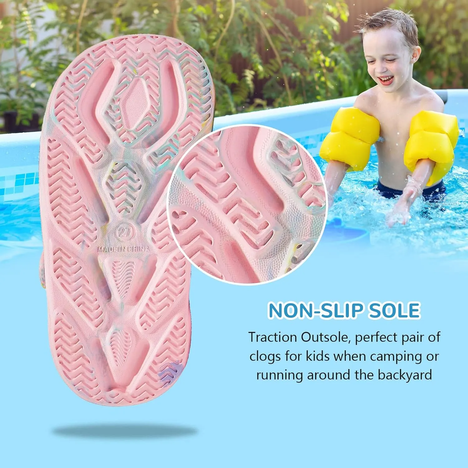 HOBIBEAR Boys Girls Classic Clogs Slip on Garden Shoes Cute Summer Sandals Water Shoes(Toddler/Little Kid)