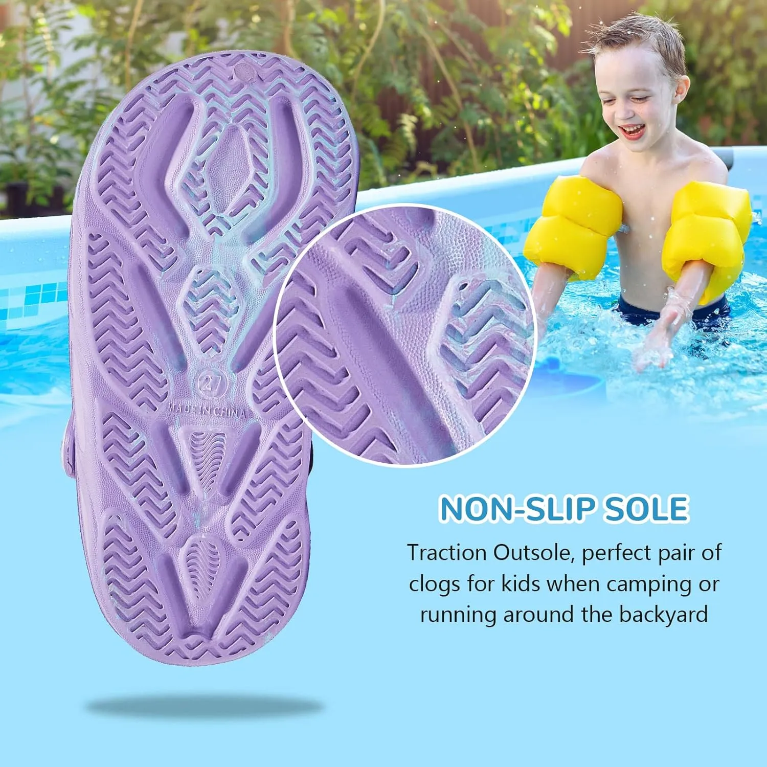 HOBIBEAR Boys Girls Classic Clogs Slip on Garden Shoes Cute Summer Sandals Water Shoes(Toddler/Little Kid)