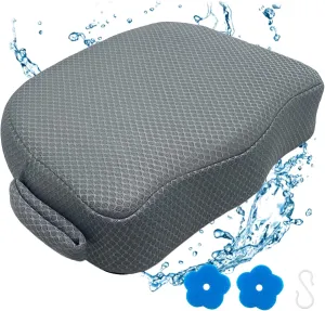 Hot Tub Booster Seat for Adults, 5 Inch Thick Supportive Cushion with Non-Slip Bottom, Weighted for Quick Sink Without Float, Spa Booster Seat for Hot Tub (Including Inflatable), Pool Gray