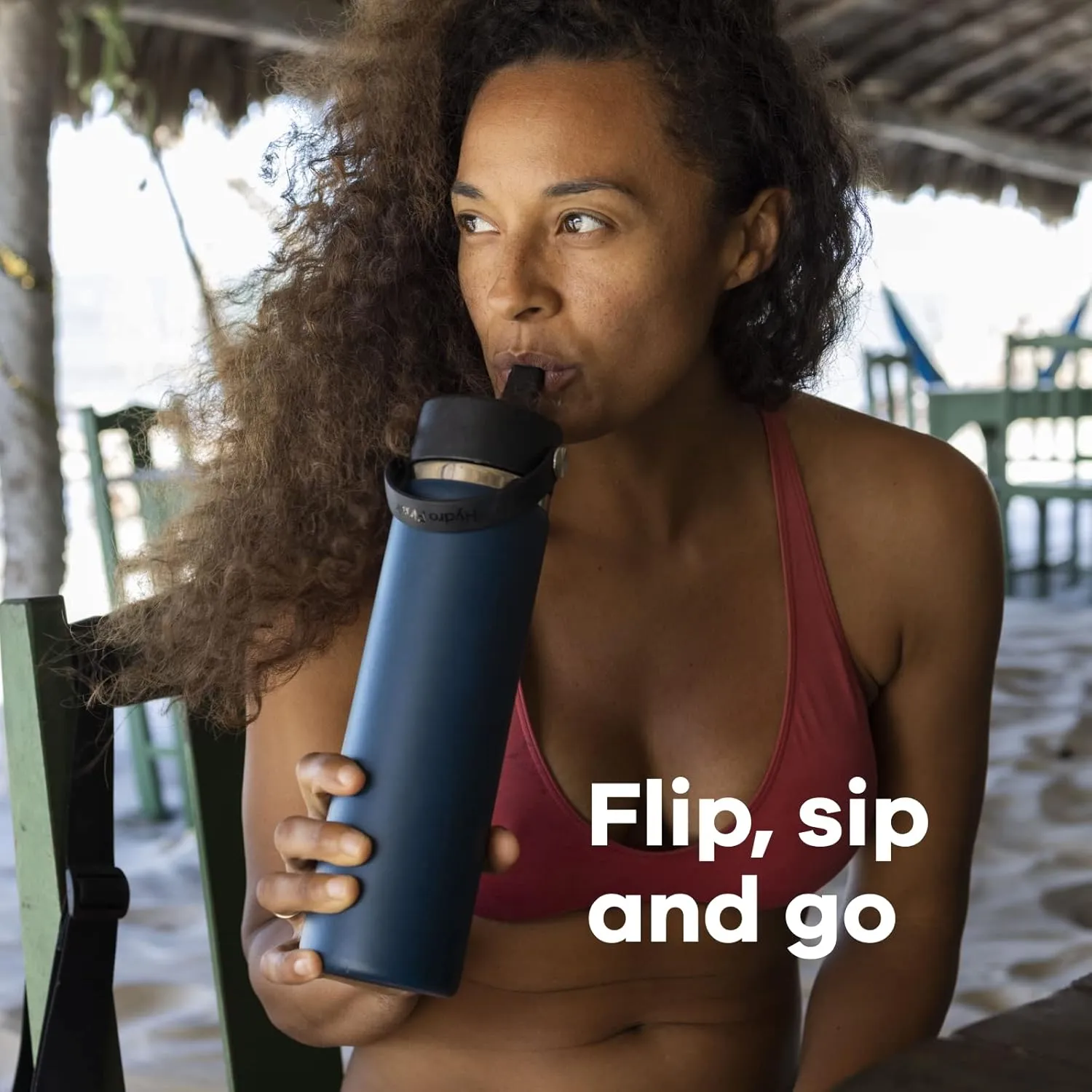 Hydro Flask Water Bottle - Insulated Stainless Steel - Wide Straw Lid, Non Spill, Leakproof in 40 Oz Black