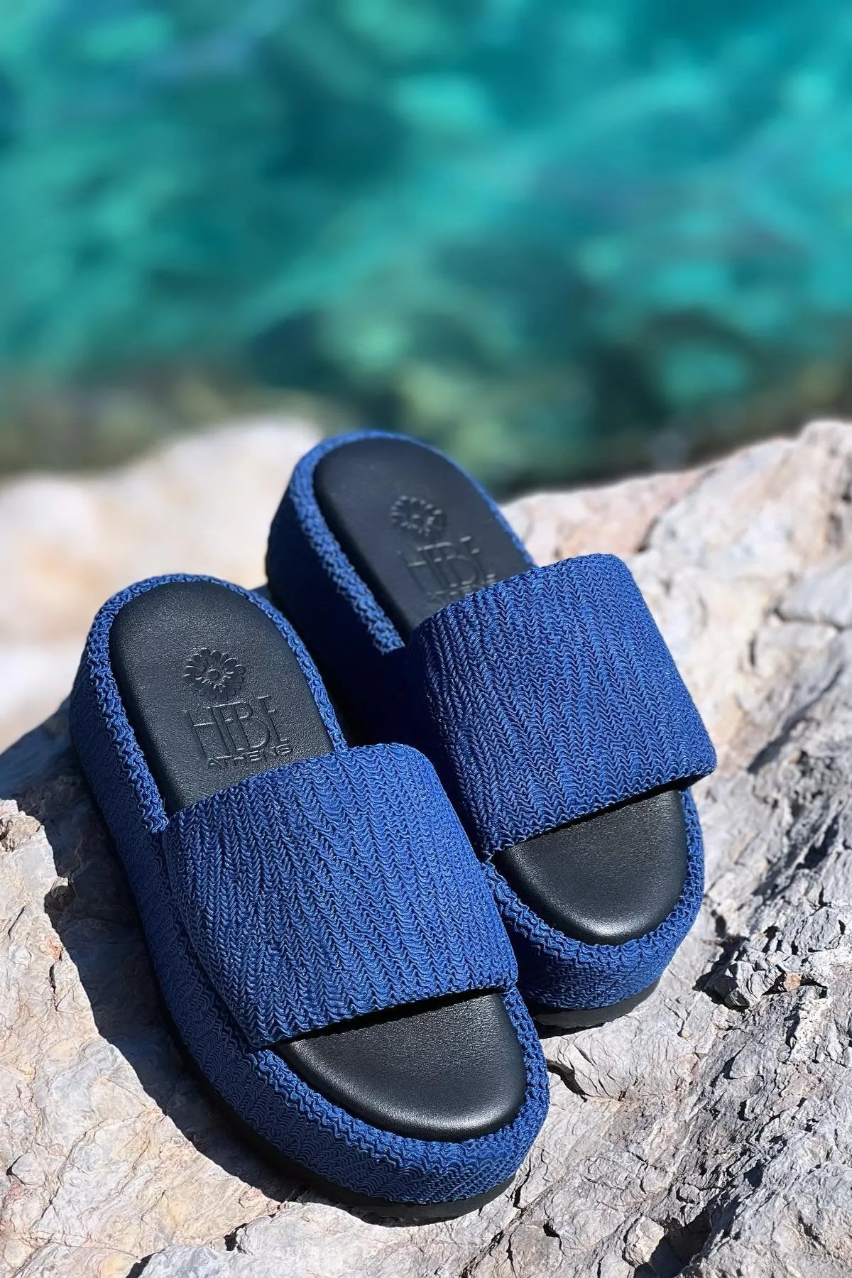 Ibiza Embossed Fabric & Leather Platform