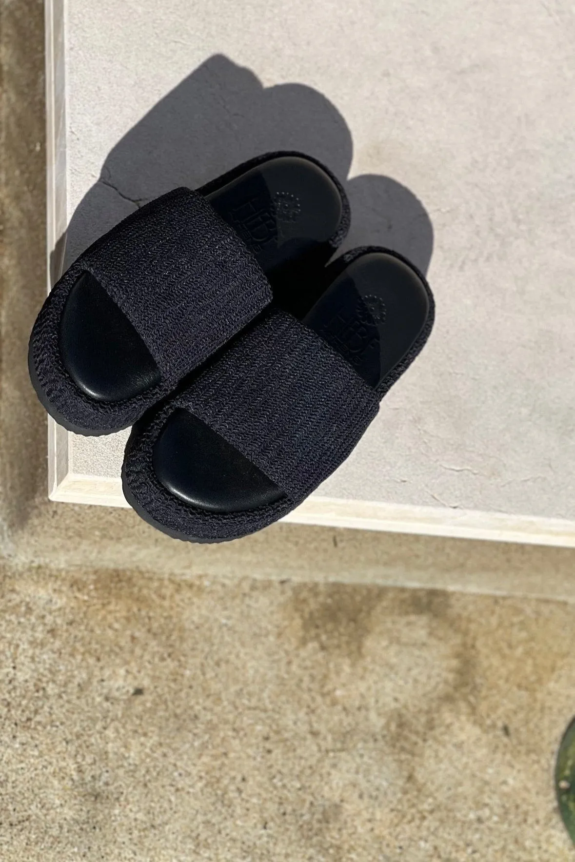 Ibiza Embossed Fabric & Leather Platform