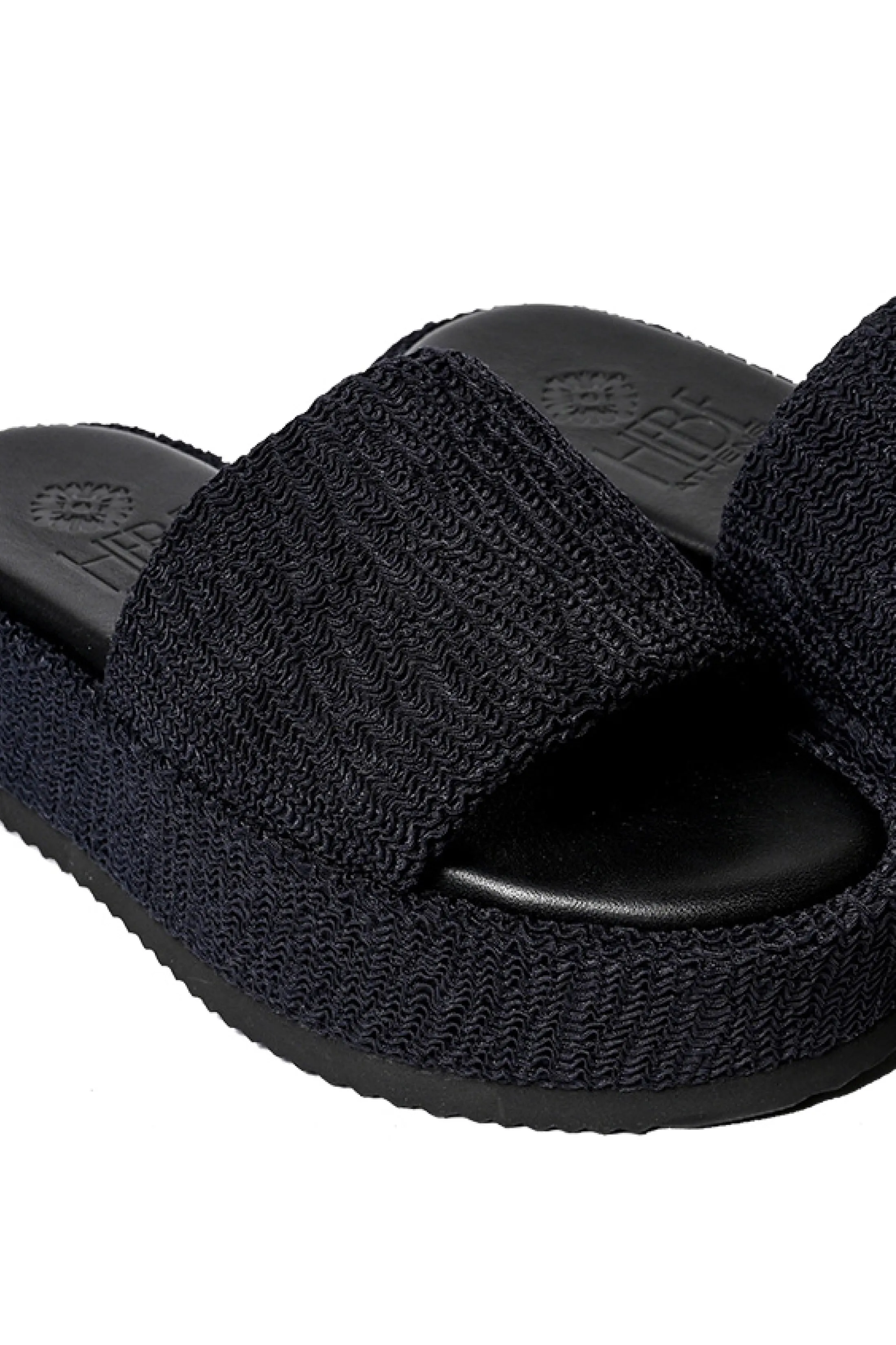 Ibiza Embossed Fabric & Leather Platform