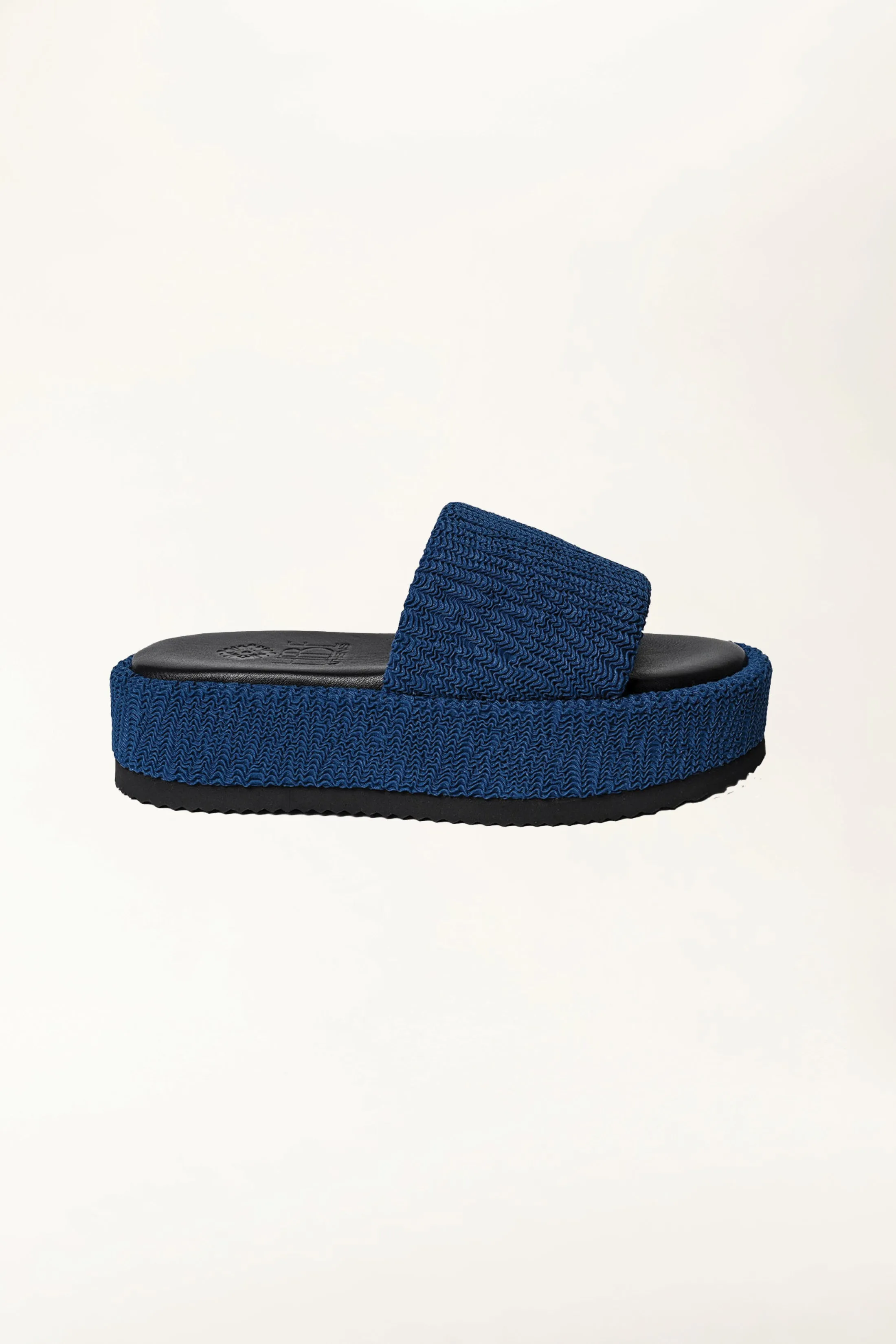 Ibiza Embossed Fabric & Leather Platform