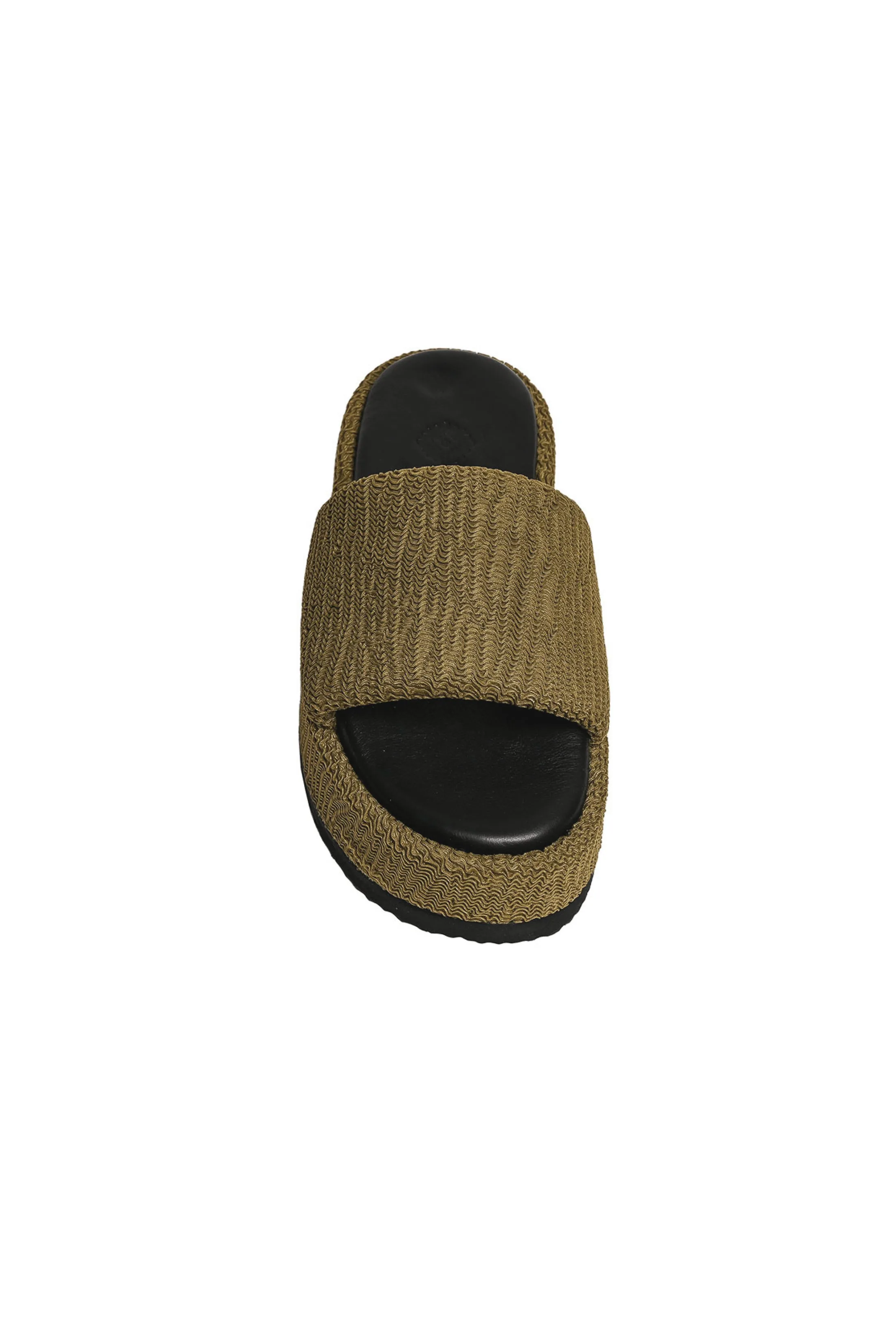 Ibiza Embossed Fabric & Leather Platform